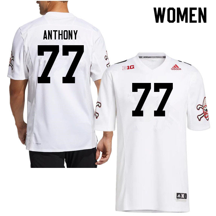 Women #77 Hunter Anthony Nebraska Cornhuskers College Football Jerseys Sale-Strategy